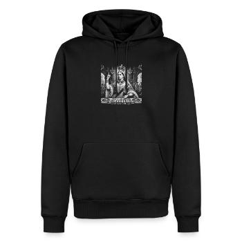 God Save the DJs Design vintage mixage musique - Sweat à capuche Premium bio Homme - noir - Devant - Nico (187cm)