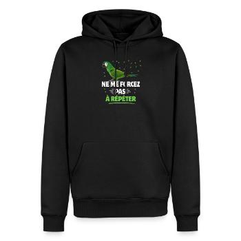 Wenn Sie sprechen, wiederholen wir weiße Papageien - Männer Premium Bio Hoodie - Schwarz - Vorne - Nico (187cm)