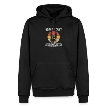 Désolé, je ne peux pas berger allemand T-shirt - Sweat à capuche Premium bio Homme - noir - Devant - Nico (187cm)