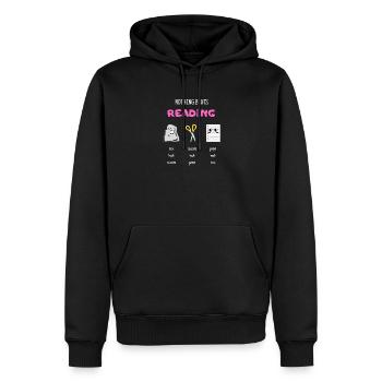 Nichts geht über das Lesen von Stein, Papier, die Schere - Männer Premium Bio Hoodie - Schwarz - Vorne - Nico (187cm)
