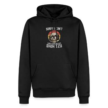T-shirt humoristique Shih Tzu Dog Citation - Sweat à capuche Premium bio Homme - noir - Devant - Nico (187cm)