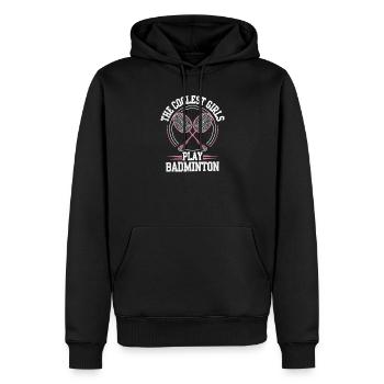 Badminton Girl Design - Männer Premium Bio Hoodie - Schwarz - Vorne - Nico (187cm)