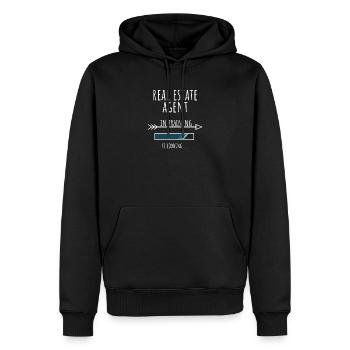 Agent immobilier Don Profession Formation - Sweat à capuche Premium bio Homme - noir - Devant - Nico (187cm)