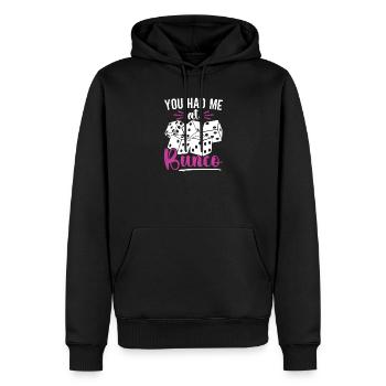 You Had Me At Bunco Board Game Dice - Men’s Premium Organic Hoodie - black - Front - Nico (187cm)