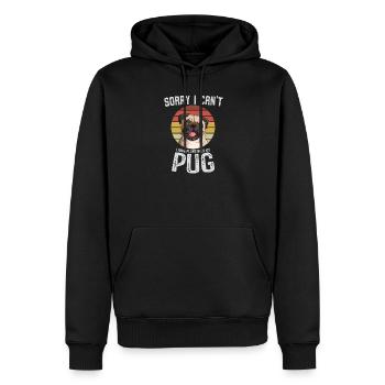 Humorvoller Mops mit Textdesign - Männer Premium Bio Hoodie - Schwarz - Vorne - Nico (187cm)