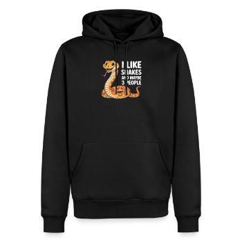 I Like Snakes – Lustiges Schlangenmotiv - Männer Premium Bio Hoodie - Schwarz - Vorne - Nico (187cm)