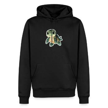 Tortue - Sweat à capuche Premium bio Homme - noir - Devant - Nico (187cm)