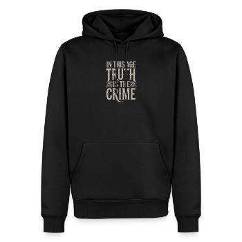 In This Age Truth Is The Crime Quote - Männer Premium Bio Hoodie - Schwarz - Vorne - Nico (187cm)
