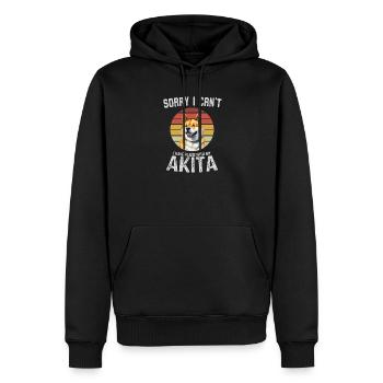 Conception ludique de citation de chien Akita - Sweat à capuche Premium bio Homme - noir - Devant - Nico (187cm)