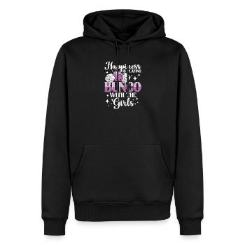 Bunco Gruppe Buncospieler Turnier Spieleabend - Männer Premium Bio Hoodie - Schwarz - Vorne - Nico (187cm)