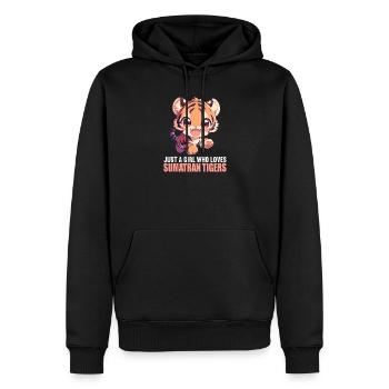 Tigre de Sumatra - Sweat à capuche Premium bio Homme - noir - Devant - Nico (187cm)