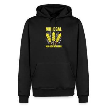 Mir egal ich geh böllern Pyrotechniker Feuerwerk - Männer Premium Bio Hoodie - Schwarz - Vorne - Nico (187cm)