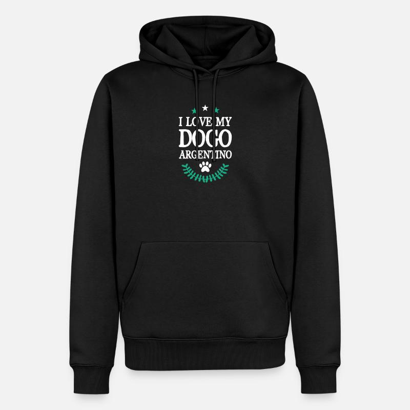 Argentinischer Hundeliebe Statement Design - Männer Premium Bio Hoodie - Schwarz