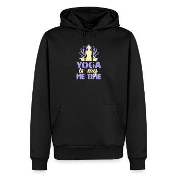 Yoga Is My Me Time Yoga Drôle - Sweat à capuche Premium bio Homme - noir - Devant - Nico (187cm)