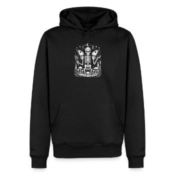 Fée squelette gothique avec phases de lune - Sweat à capuche Premium bio Homme - noir - Devant - Nico (187cm)
