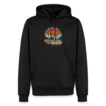 80 Years 1946 Vintage Retro Anniversary - Men’s Premium Organic Hoodie - black - Front - Nico (187cm)