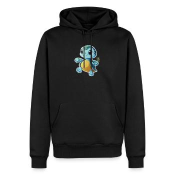 Tortue - Sweat à capuche Premium bio Homme - noir - Devant - Nico (187cm)