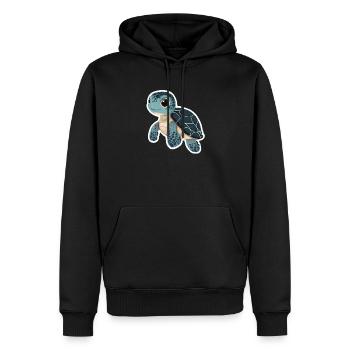Tortue - Sweat à capuche Premium bio Homme - noir - Devant - Nico (187cm)