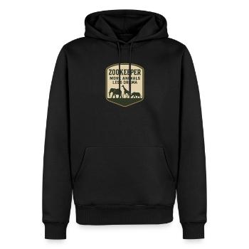 Gardien de zoo Éducateur de zoo Employé de zoo - Sweat à capuche Premium bio Homme - noir - Devant - Nico (187cm)