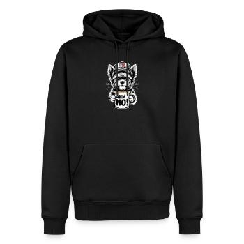 Yorkshire Terrier Lustiger Hund mit Kaffeetasse  - Männer Premium Bio Hoodie - Schwarz - Vorne - Nico (187cm)