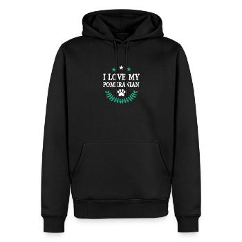 POMERANIAN - Männer Premium Bio Hoodie - Schwarz - Vorne - Nico (187cm)