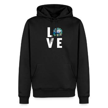 Cygnes Cygne - Sweat à capuche Premium bio Homme - noir - Devant - Nico (187cm)