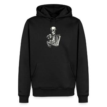Teckel squelette étreignant - Sweat à capuche Premium bio Homme - noir - Devant - Nico (187cm)