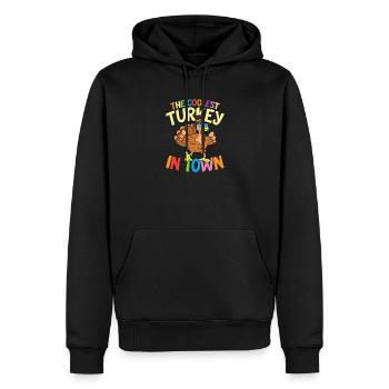 The coolest turkey in town - Männer Premium Bio Hoodie - Schwarz - Vorne - Nico (187cm)