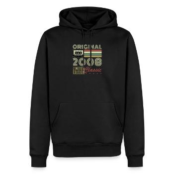 2008 Vintage Retro Geburtstagsgeschenk - Männer Premium Bio Hoodie - Schwarz - Vorne - Nico (187cm)