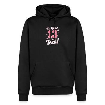 13th birthday teenager gift - Men’s Premium Organic Hoodie - black - Front - Nico (187cm)