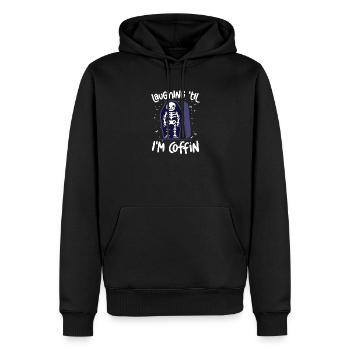  Laughing Til Im Coffin Skelett Witz Sarkophag - Männer Premium Bio Hoodie - Schwarz - Vorne - Nico (187cm)