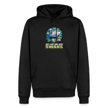 Cygnes Cygne - Sweat à capuche Premium bio Homme - noir - Devant - Nico (187cm)