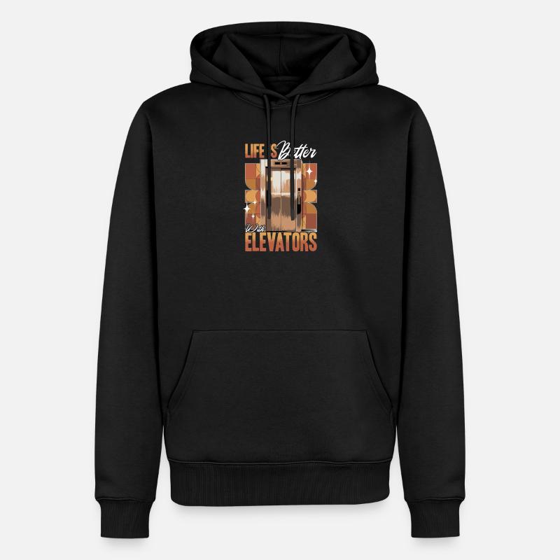 Ascenseur pour tout-petits et enfants - Sweat à capuche Premium bio Homme - noir
