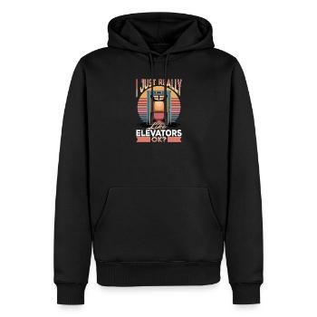 Elevator toddler & kids - Männer Premium Bio Hoodie - Schwarz - Vorne - Nico (187cm)