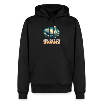 Cygnes Cygne - Sweat à capuche Premium bio Homme - noir - Devant - Nico (187cm)