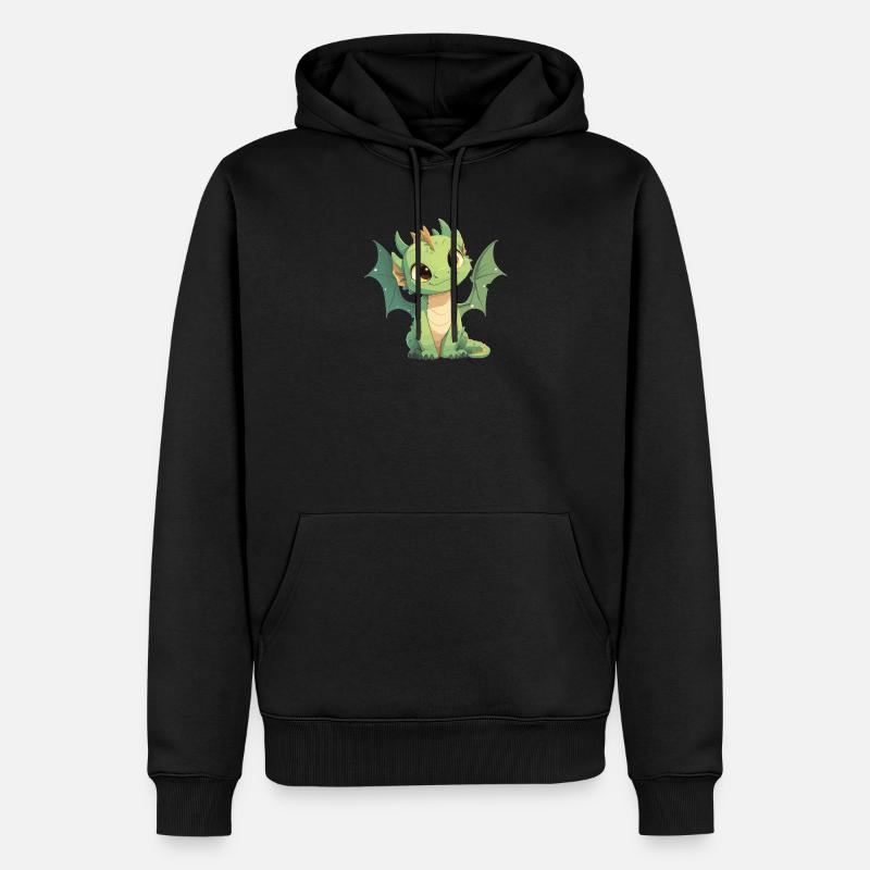 Drachen Drache - Männer Premium Bio Hoodie - Schwarz