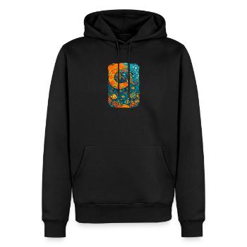 Illustration vibrante d'éléphant sous-marin - Sweat à capuche Premium bio Homme - noir - Devant - Nico (187cm)