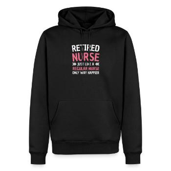 Infirmière à la retraite Humour Citation sur les soins infirmiers - Sweat à capuche Premium bio Homme - noir - Devant - Nico (187cm)