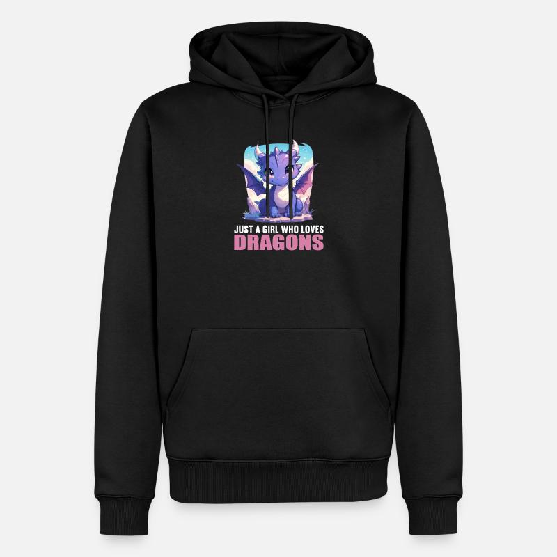 Drachen Drache - Männer Premium Bio Hoodie - Schwarz