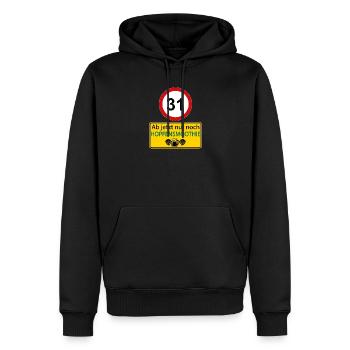31 Ab jetzt nur noch Hopfensmoothie - Männer Premium Bio Hoodie - Schwarz - Vorne - Nico (187cm)