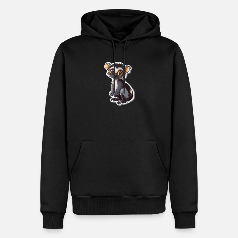 Lemur - Männer Premium Bio Hoodie - Schwarz