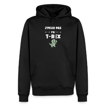 T-Rex-Spaß für Kinder und Jugendliche - Männer Premium Bio Hoodie - Schwarz - Vorne - Nico (187cm)