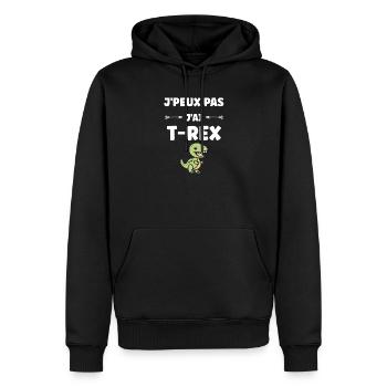 T-Rex Funny Humor for Kids - Men’s Premium Organic Hoodie - black - Front - Nico (187cm)