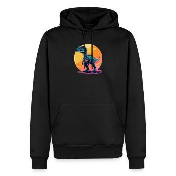 Dino Dinosaure Dinosaure - Sweat à capuche Premium bio Homme - noir - Devant - Nico (187cm)