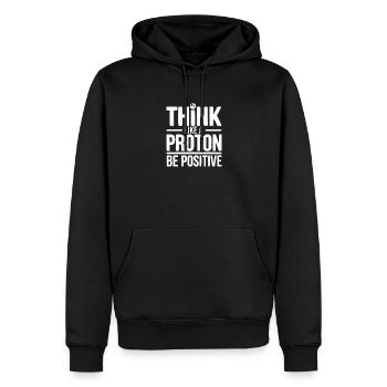 Pensez comme un proton Soyez positif - Sweat à capuche Premium bio Homme - noir - Devant - Nico (187cm)
