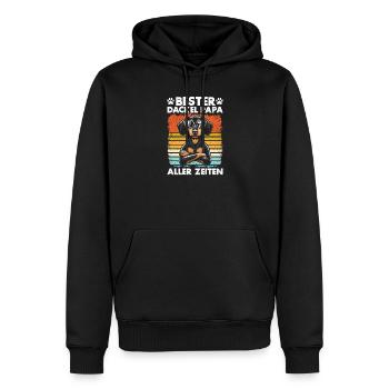 Teckel Papa Teckel Design Homme Fête des Pères - Sweat à capuche Premium bio Homme - noir - Devant - Nico (187cm)