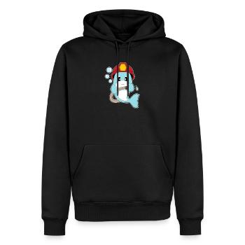Delfin Feuerwehrmann Feuerwehrschlauch Feuerwehr - Männer Premium Bio Hoodie - Schwarz - Vorne - Nico (187cm)