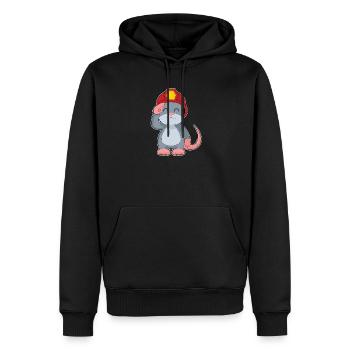 Souris Pompier Casque de Pompier Service d'incendie - Sweat à capuche Premium bio Homme - noir - Devant - Nico (187cm)