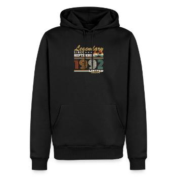 September 1992 Vintage Geburtstagsgeschenk - Männer Premium Bio Hoodie - Schwarz - Vorne - Nico (187cm)