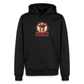 Cadeau pour propriétaire de chien Puggle - Sweat à capuche Premium bio Homme - noir - Devant - Nico (187cm)